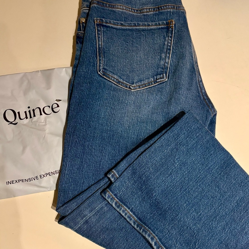 Quince Women Straight Leg Jeans - Medium Blue